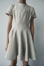Women French Wave Wide Swing round Neck Short Sleeve Dress SenDa