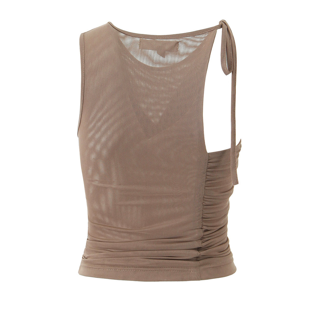 Women Summer Sexy Mesh Ribbon Sleeveless Vest Camille