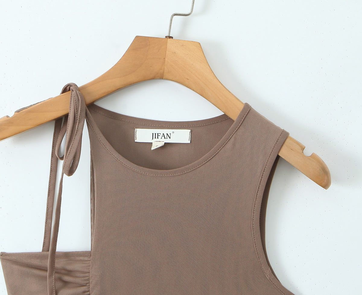 Women Summer Sexy Mesh Ribbon Sleeveless Vest Camille