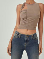 Women Summer Sexy Mesh Ribbon Sleeveless Vest Camille