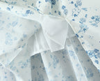 Spring Floral Print Lace Trim High Waist Slim Mid Length Sling Dress Camille