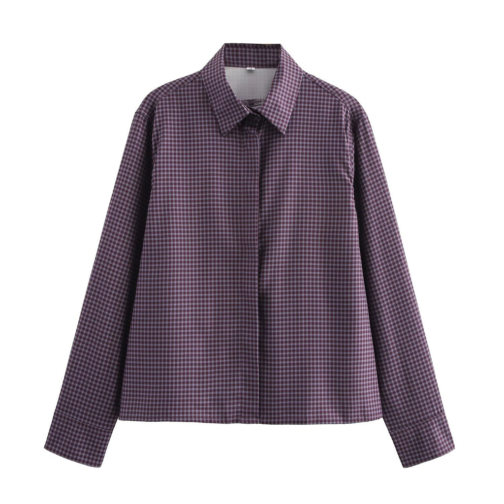 Winter Women Clothing Street Casual Top Plaid Shirt SenDa