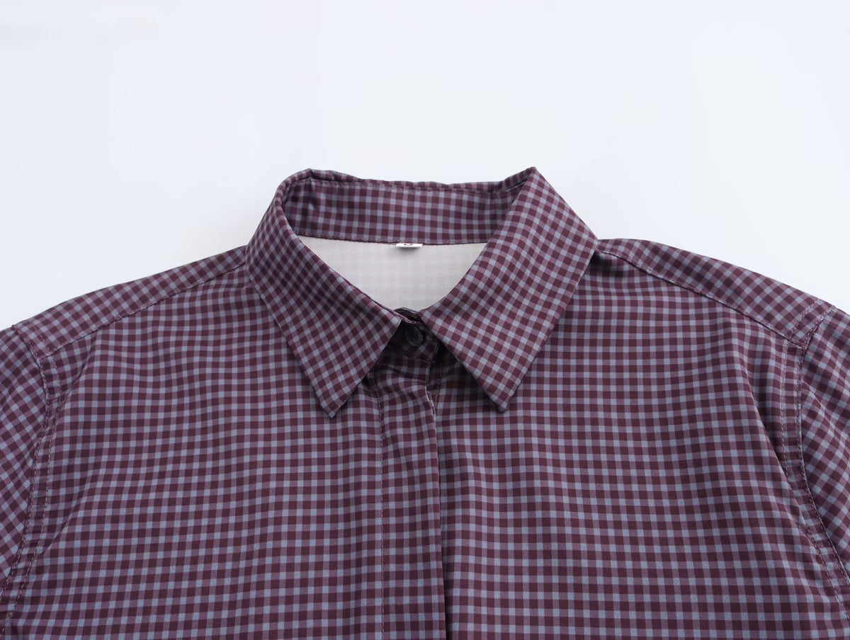 Winter Women Clothing Street Casual Top Plaid Shirt SenDa