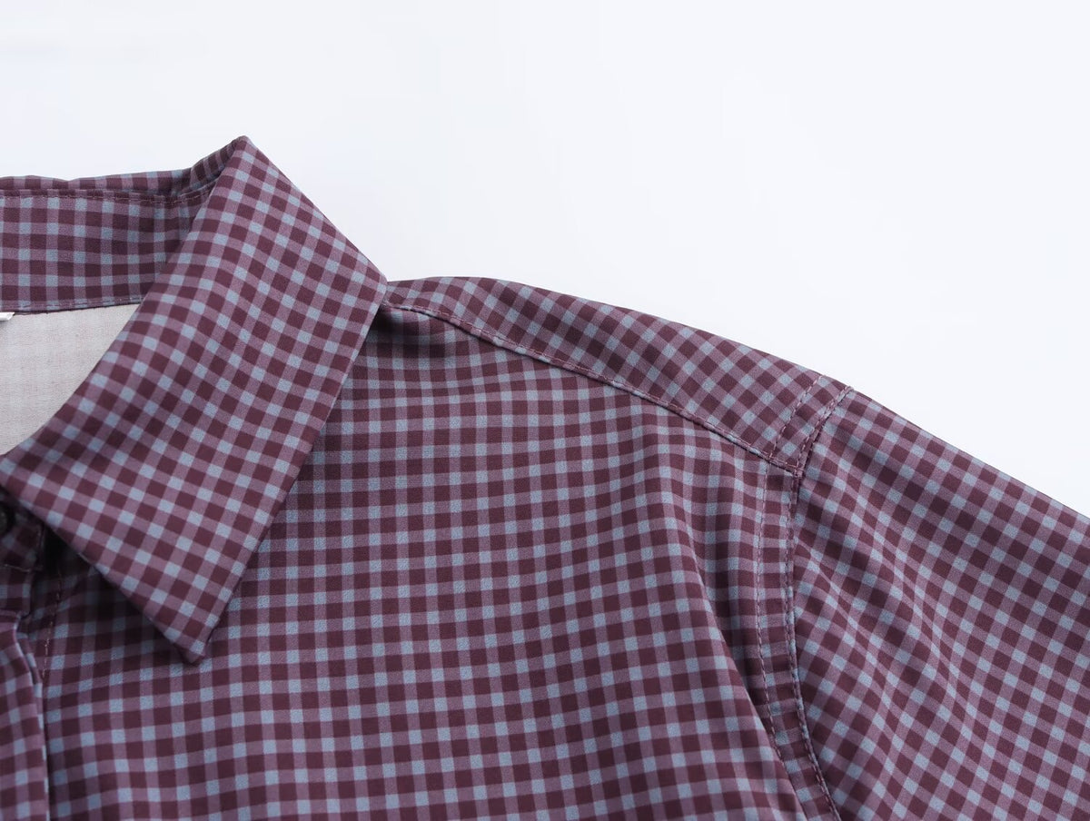 Winter Women Clothing Street Casual Top Plaid Shirt SenDa