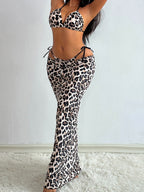 Swimwear Split Swimsuit Cropped Outfit Printed Lady Sexy Swimsuit OLam