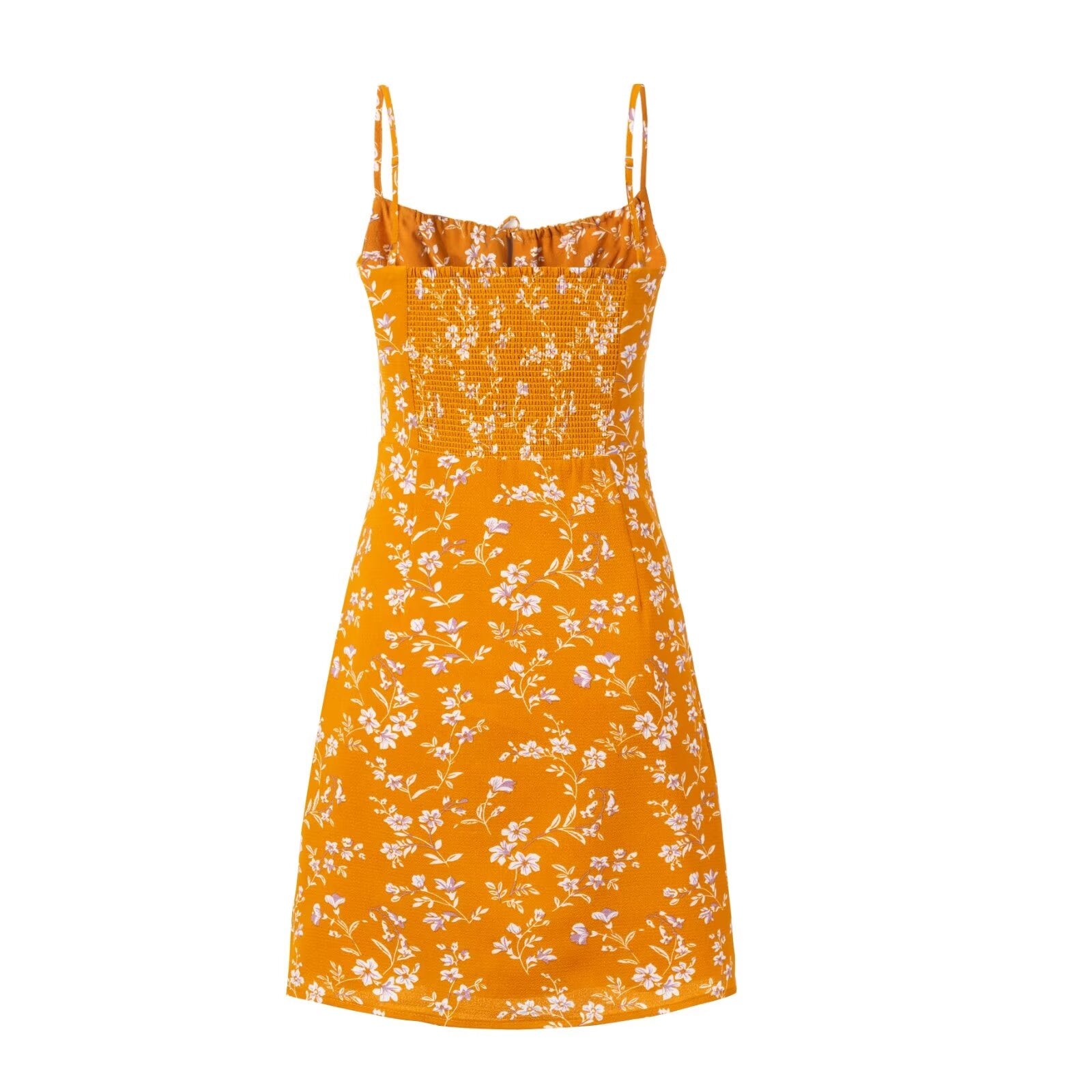 Summer Legal Sexy Backless Floral Strap Dress Sexy Waist Tight Slimming A line Dresses PullWind