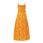Summer Women Sexy Sexy Vacation Maxi Dress Casual Small Floral Tight Waist Sling Dress PullWind