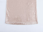 Vestido halter plisado con lentejuelas francesas para mujer