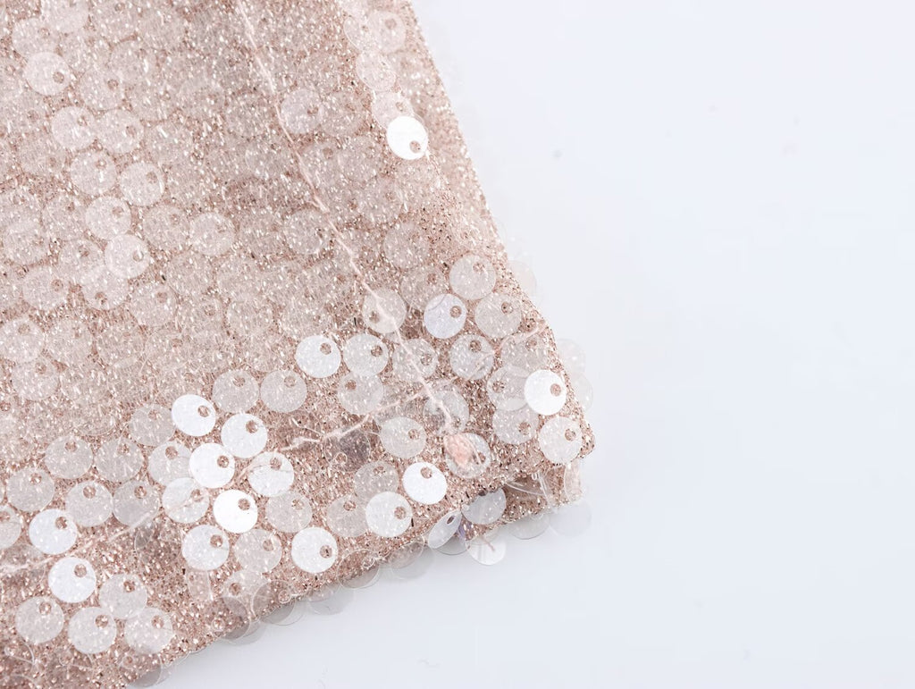 Vestido halter plisado con lentejuelas francesas para mujer