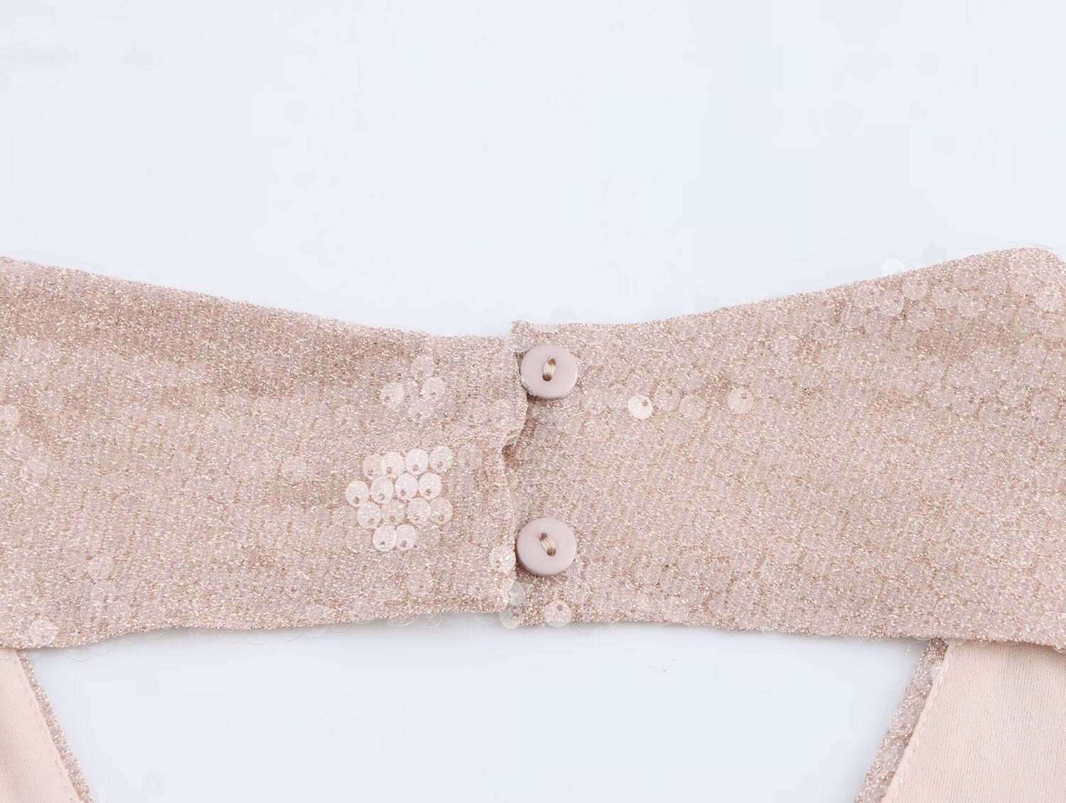 Vestido halter plisado con lentejuelas francesas para mujer