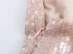 Vestido halter plisado con lentejuelas francesas para mujer