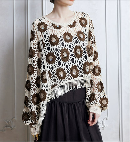 Women Spring And Autumn Floral Long Sleeve Blouse