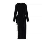 Winter Women Clothing Simple Sexy Cutout Slit Slim Fit Maxi Dress