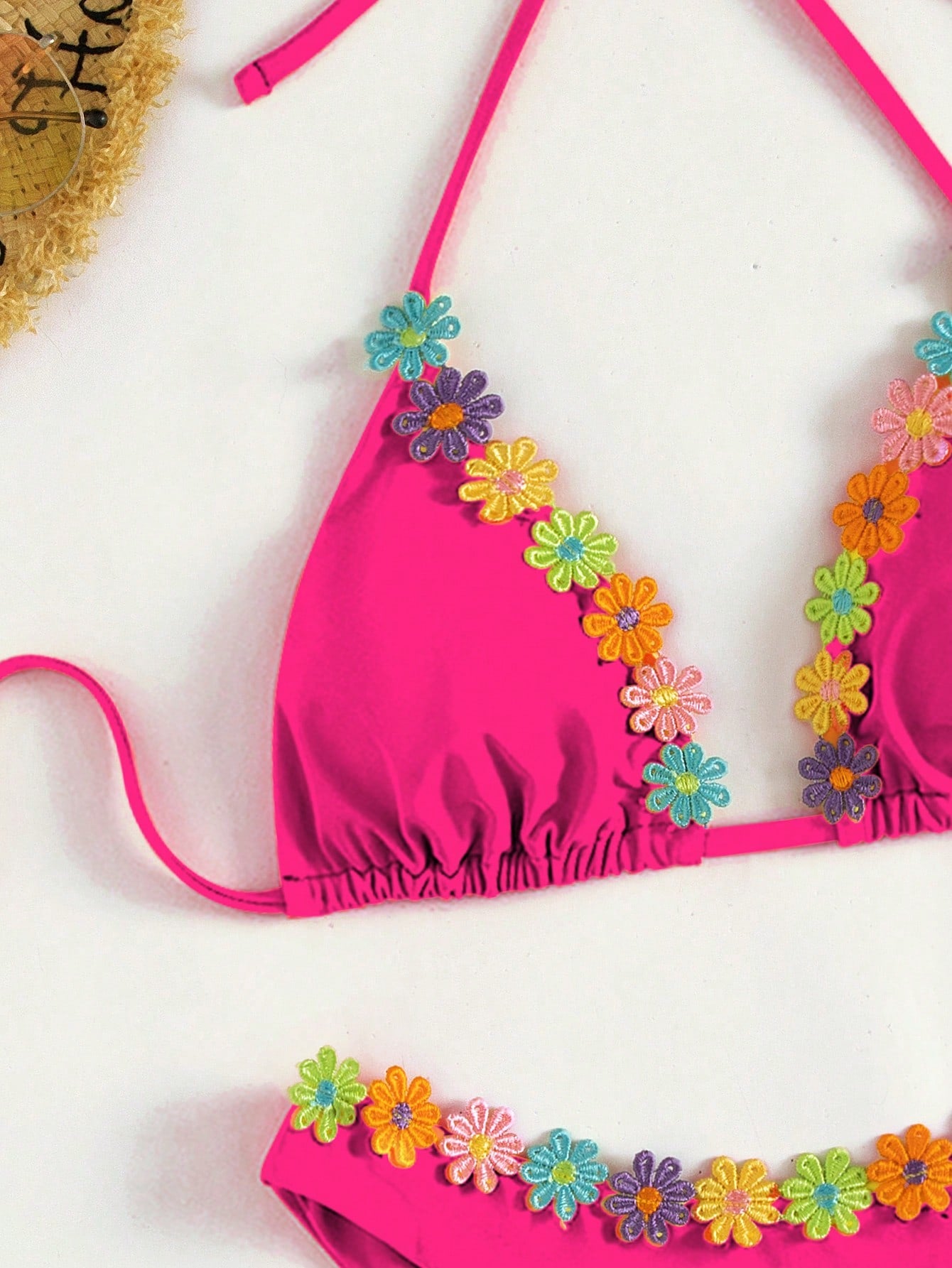 Women Bikini Sexy Drawstring Lace Split Bikini Swimsuit