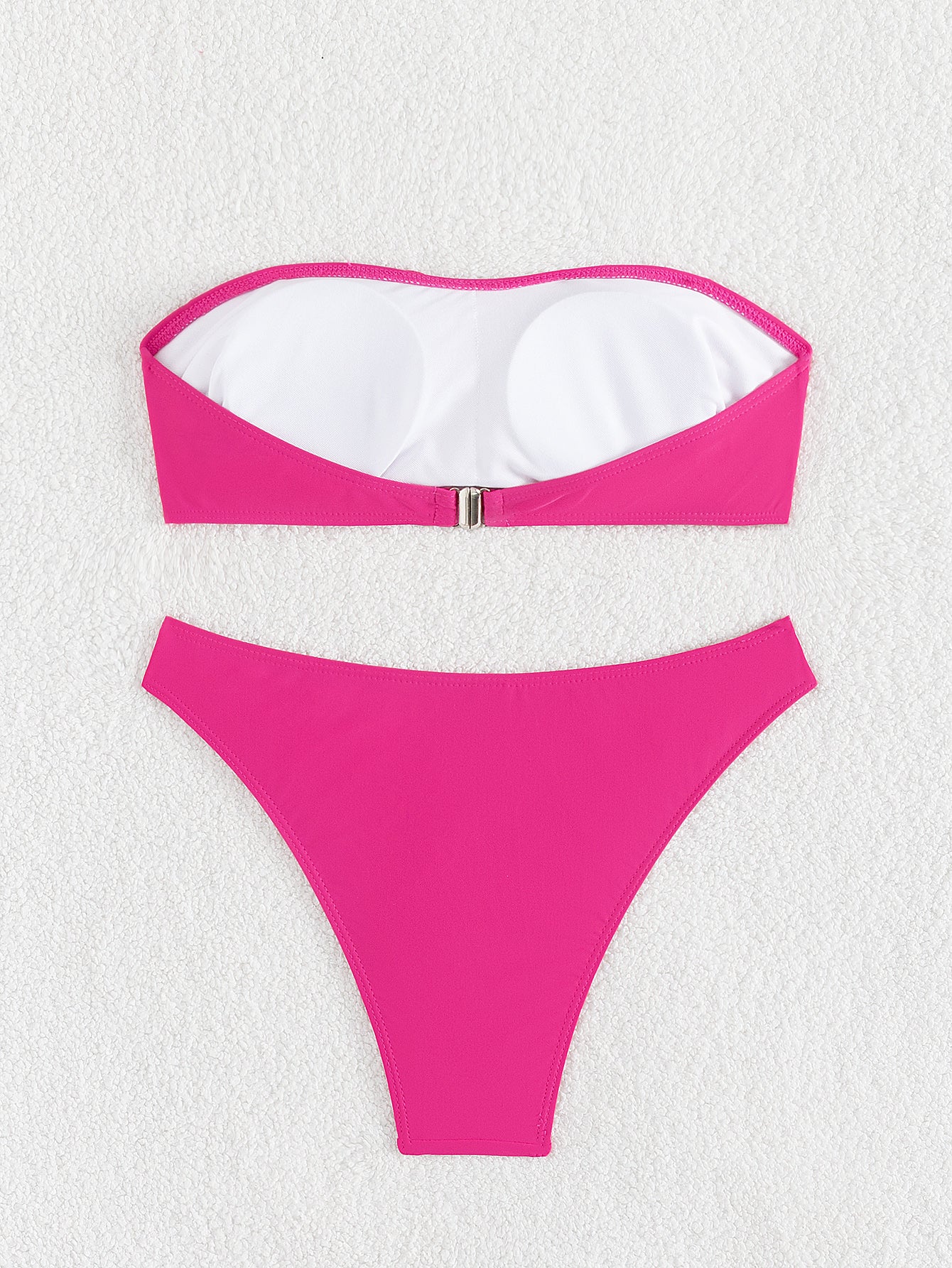 Traje de baño dividido para mujer, bikini plano rosa, bikini sexy de cintura alta, traje de baño