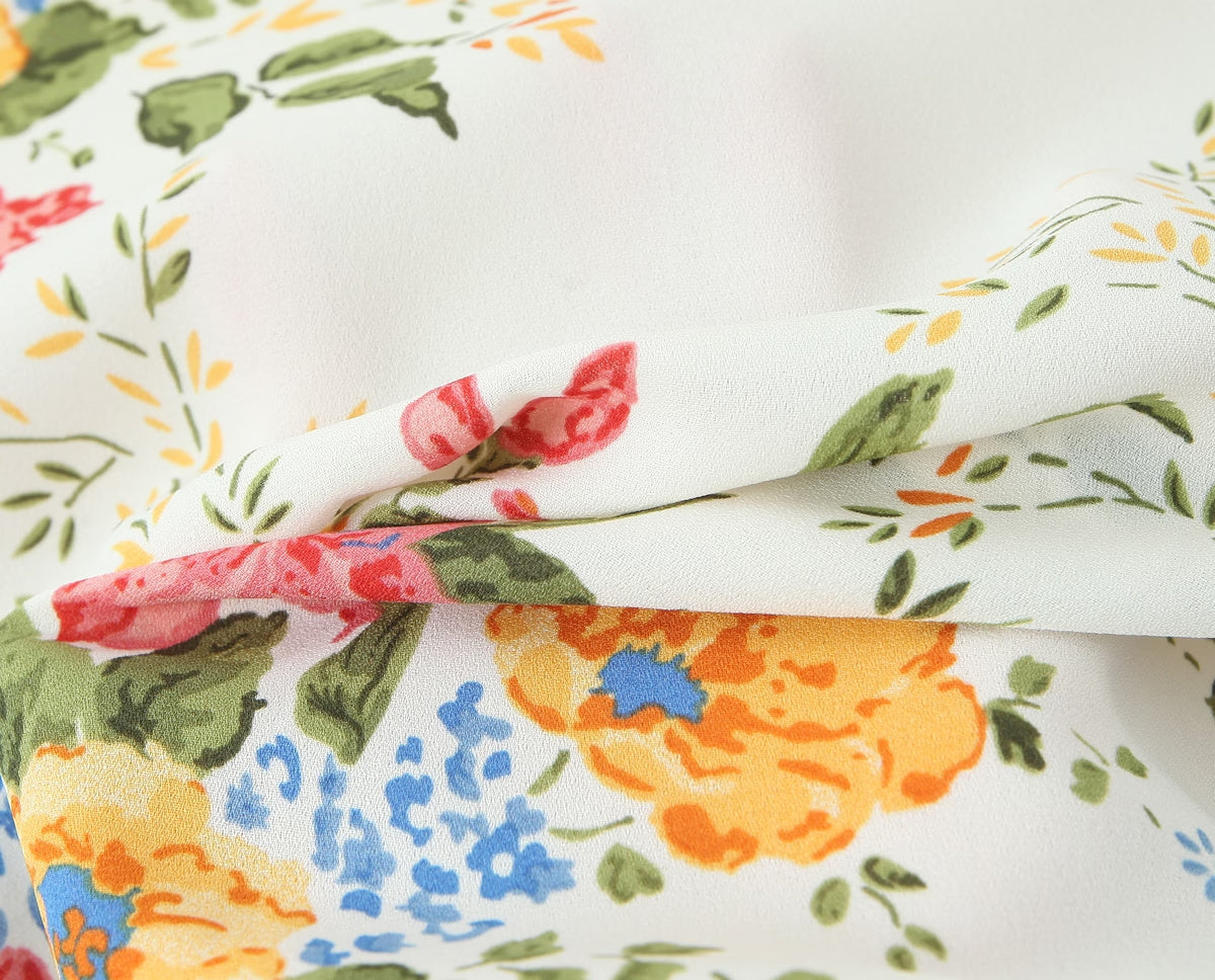 Summer Women Floral Small Floral Print Slim Fit Large Strap Dress