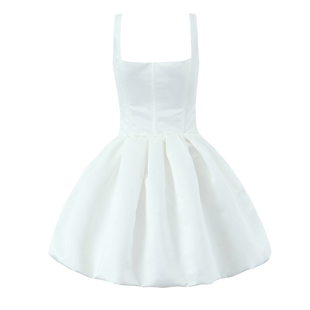 Sexy Square Collar Boning Corset Waist Plastic High Waist Big Swing puffy dress Short Dress GoodMe