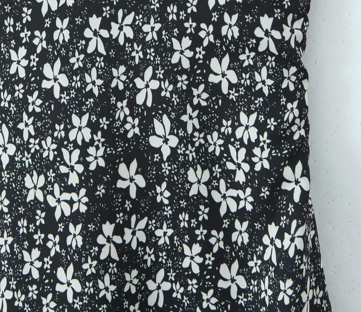 Sexy Deep V Plunge neck Maxi Dress Women Spring Vintage Floral Sling Dress Aiostar