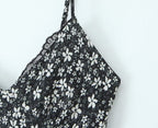 Sexy Deep V Plunge neck Maxi Dress Women Spring Vintage Floral Sling Dress Aiostar