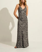 Sexy Deep V Plunge neck Maxi Dress Women Spring Vintage Floral Sling Dress Aiostar