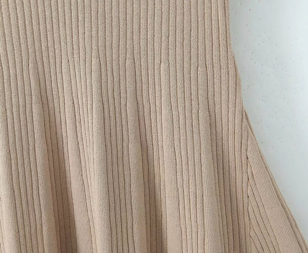 Spring Women Clothes Polo Collar Design Slim Fit Slimming Waist Trimming Knitted Short Sleeve Deep V Plunge neck Dress Aiostar