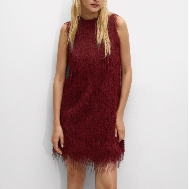 Women Clothing Simple Tassel Sleeveless with Lining Dress SenDa