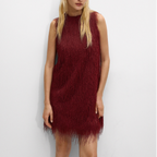 Women Clothing Simple Tassel Sleeveless with Lining Dress SenDa