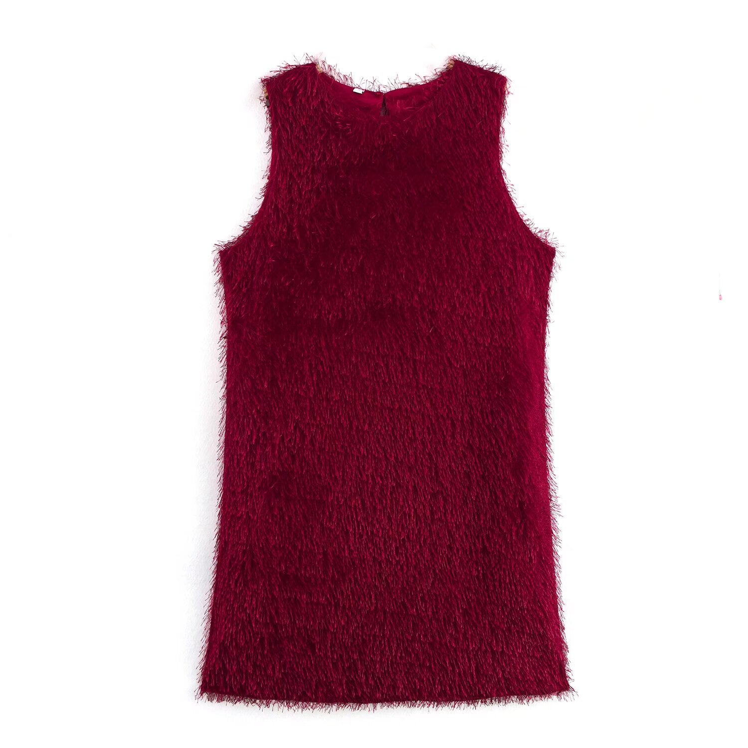 Women Clothing Simple Tassel Sleeveless with Lining Dress SenDa