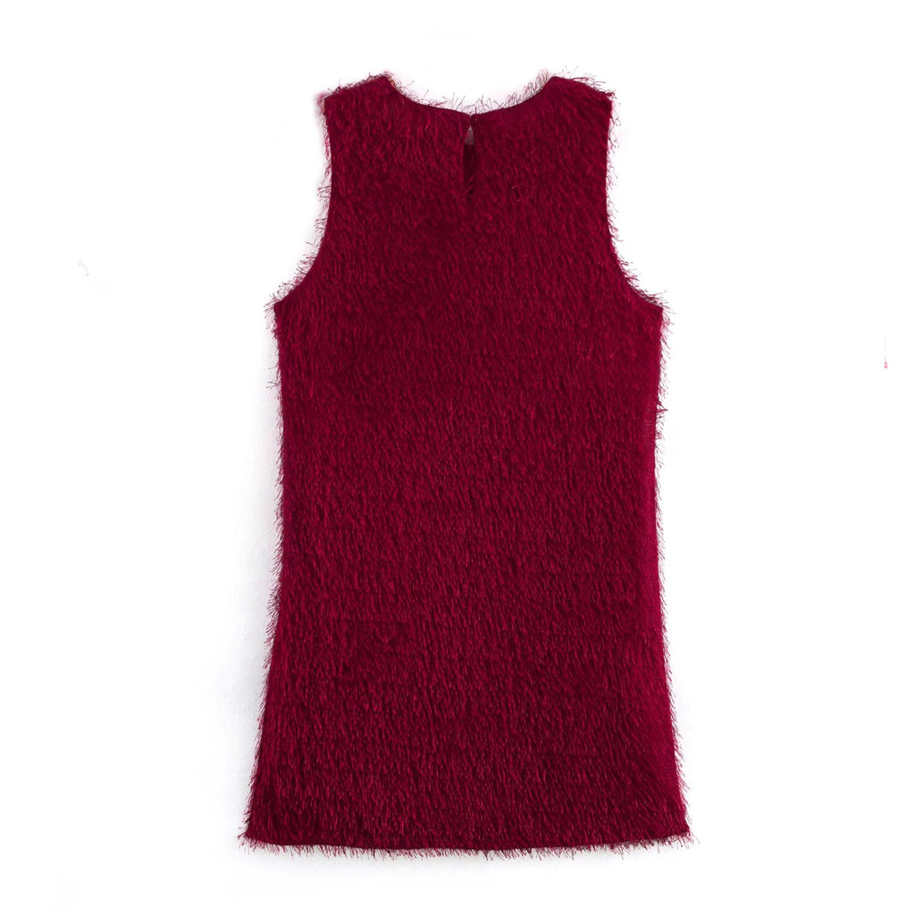 Women Clothing Simple Tassel Sleeveless with Lining Dress SenDa