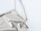 Robe plissée à fines bretelles en feuille métallique pour femme