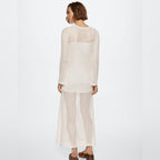 Spring Summer Vacation Beach Blouse Sexy Knitted Hollow Out Cutout out Maxi Dress Beach Cover Up Dress SERENDIPITY