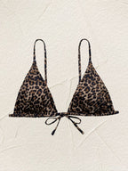 Classic Leopard Pattern Printed Bikini Single Blouse Sexy Swimsuit Swimsuit Twingo