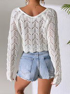 Summer Women Knitwear Beach Women Solid Color Knitted Beach Bikini Swimsuit Blouse SERENDIPITY