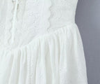 Sweet Sexy Lace Embroidered Suspender Puffy Chest Tied Slim Fit Mini Dress Aiostar