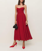 Women Clothing Low Cut V neck Sexy Elegant Maxi Dress OMI