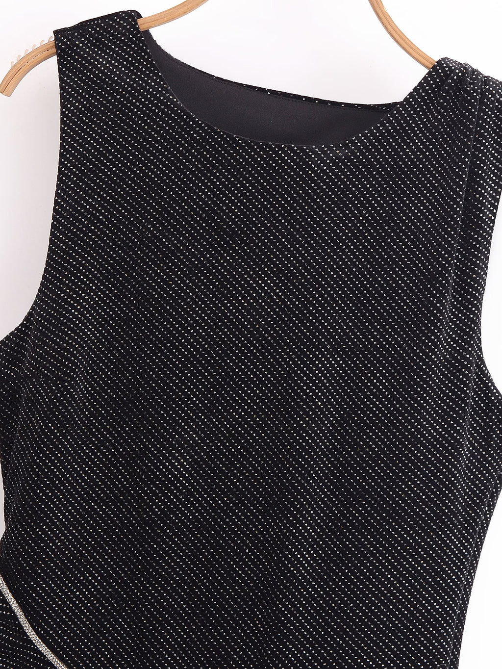 Robe élégante sans manches en velours pour femme, coupe slim et brillante