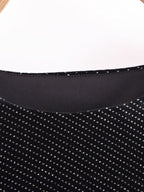Robe élégante sans manches en velours pour femme, coupe slim et brillante