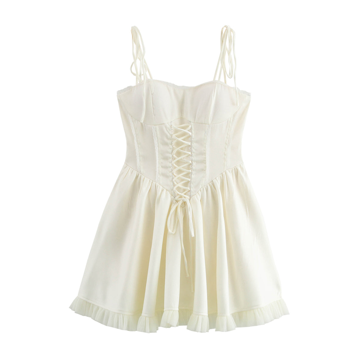 Lace up Design Splicing Sling Dress FRIDAY