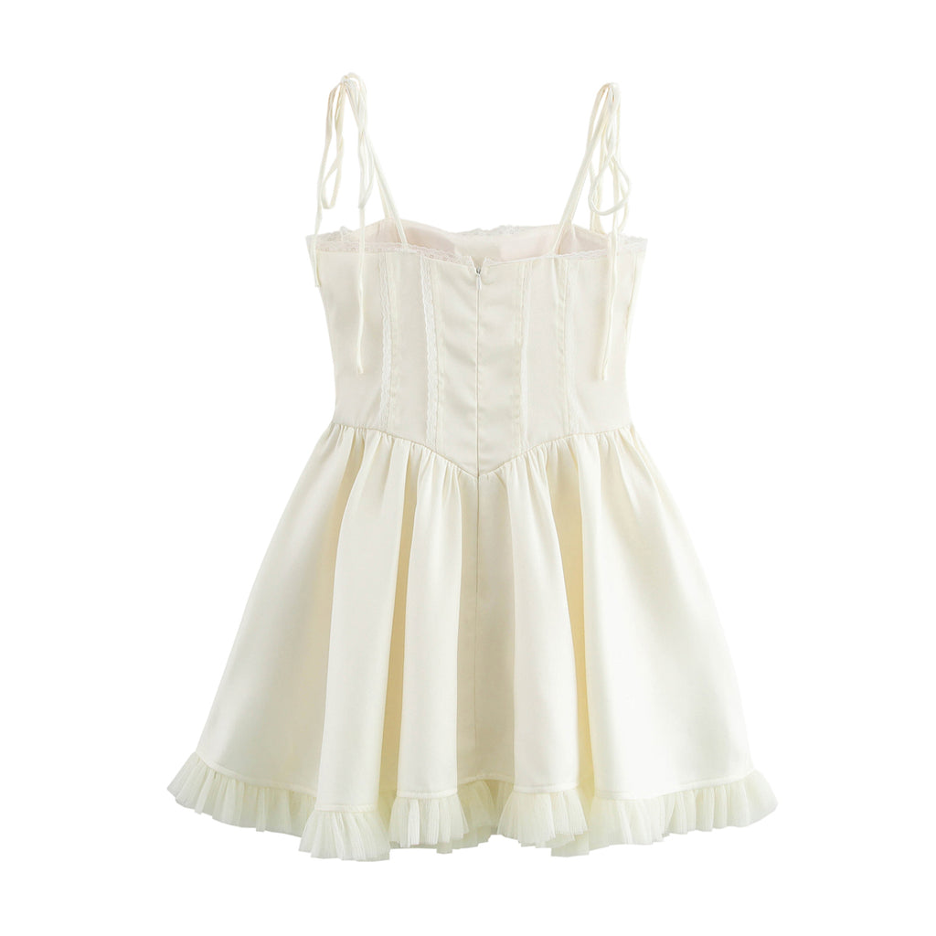 Lace up Design Splicing Sling Dress FRIDAY
