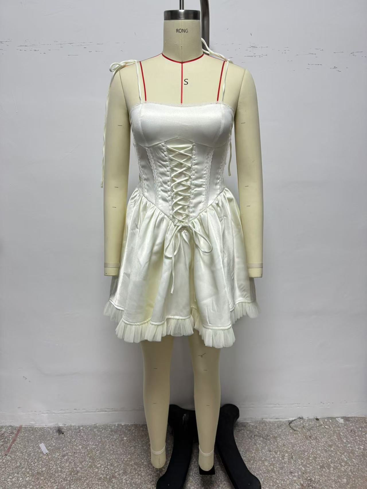 Lace up Design Splicing Sling Dress FRIDAY