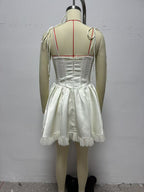 Lace up Design Splicing Sling Dress FRIDAY