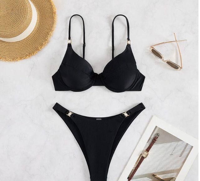 Swimwear Solid Color Sexy Bikini Push up Bikini Swimsuit BALANCE