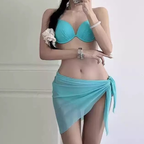 Spring Vacation Beach Bikini Swimsuit Women Steel Bracket Gathered Sexy Three Point Swimsuit Three Piece Sets HylaGrace