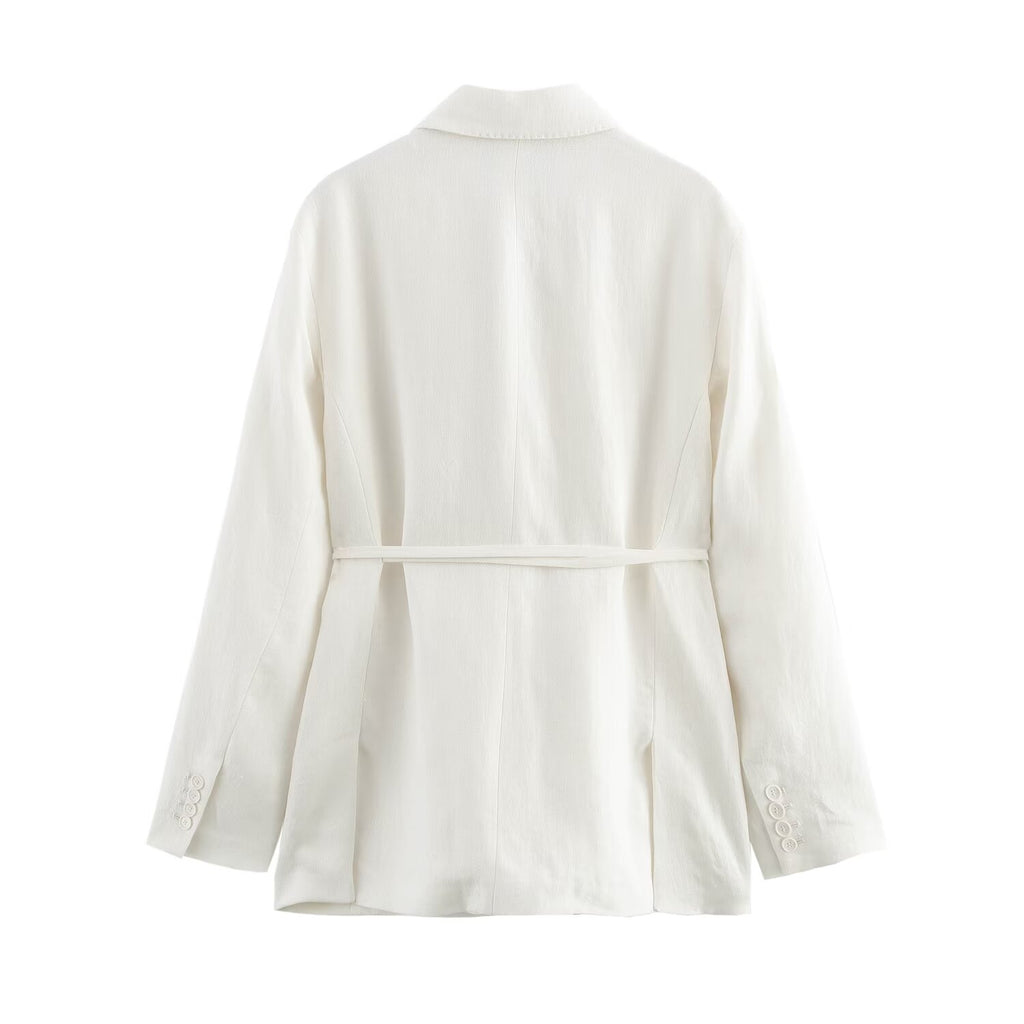 Women Spring Blended Blazer Pleated Pants Sets SenDa