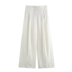 Women Spring Blended Blazer Pleated Pants Sets SenDa