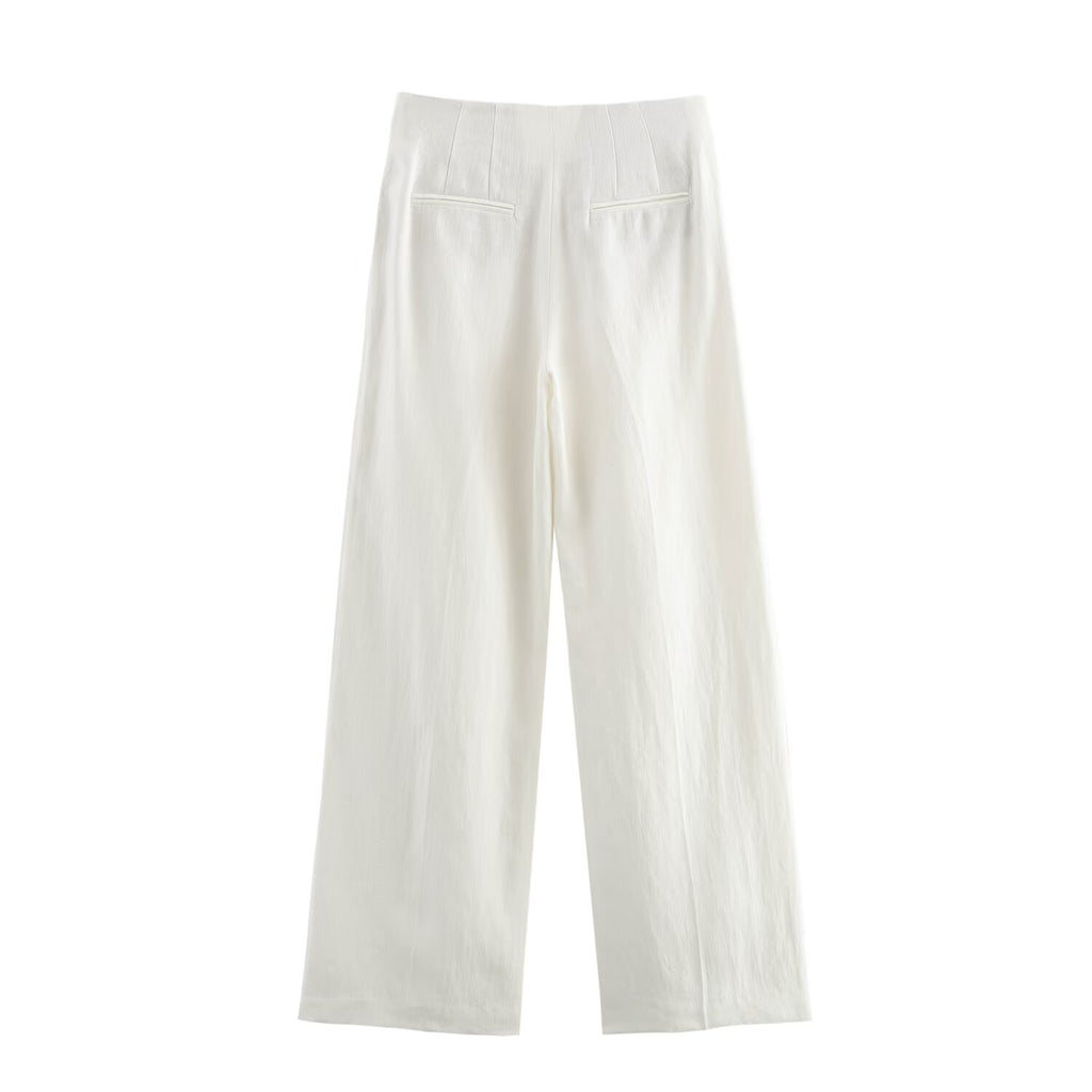 Women Spring Blended Blazer Pleated Pants Sets SenDa