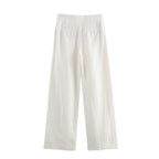Women Spring Blended Blazer Pleated Pants Sets SenDa