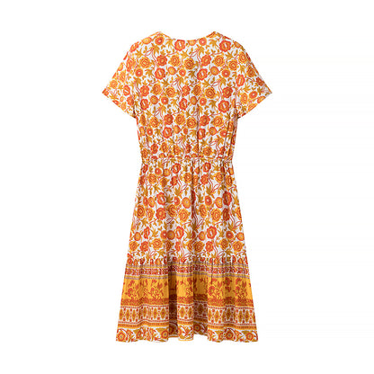 Women Clothing Best Casual Vacation Rayon Positioning Floral Print Maxi Dress