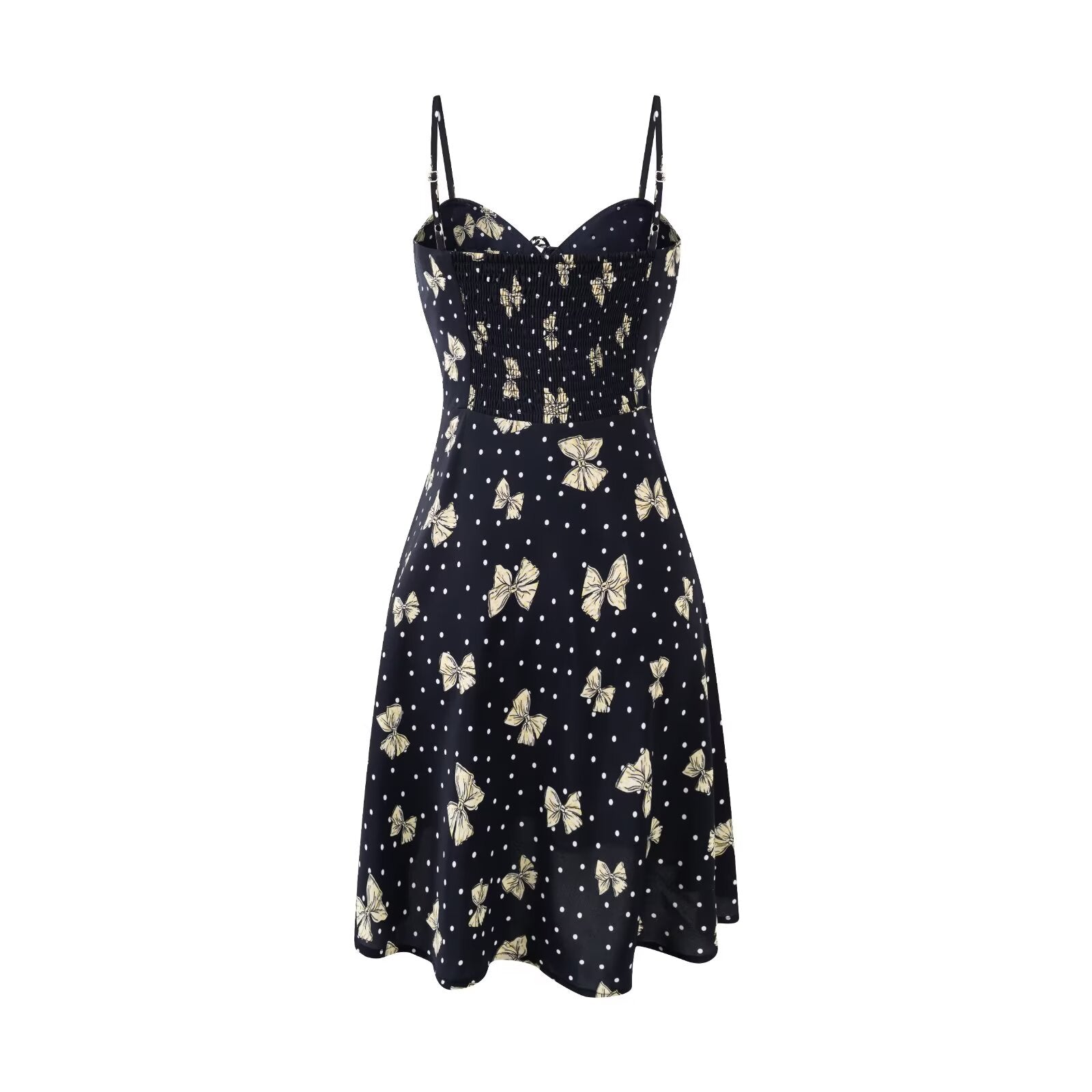 Spring Gentle Vacation Butterfly Floral Print Suspender Dress PullWind
