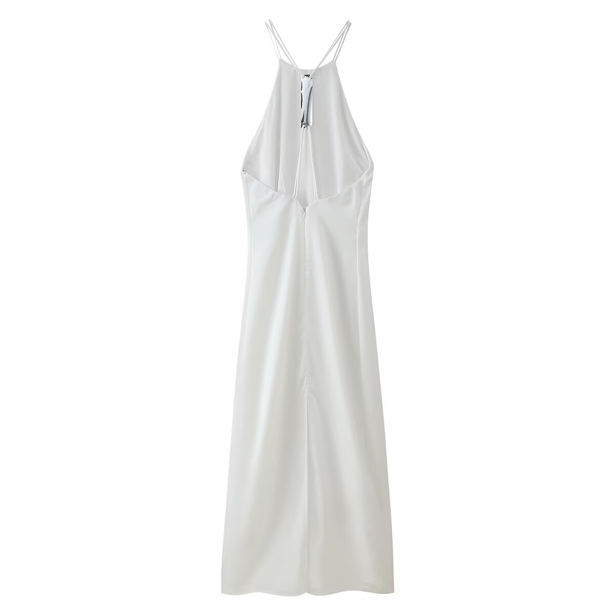 Women Clothing Products Back Decorative Satin Sling Dress CHEN